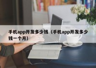 手机app开发多少钱（手机app开发多少钱一个月）