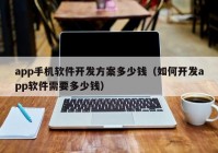 app手机软件开发方案多少钱（如何开发app软件需要多少钱）