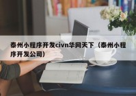 泰州小程序开发civn华网天下（泰州小程序开发公司）