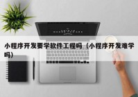 小程序开发要学软件工程吗（小程序开发难学吗）