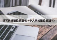 撰写网站建设策划书（个人网站建设策划书）